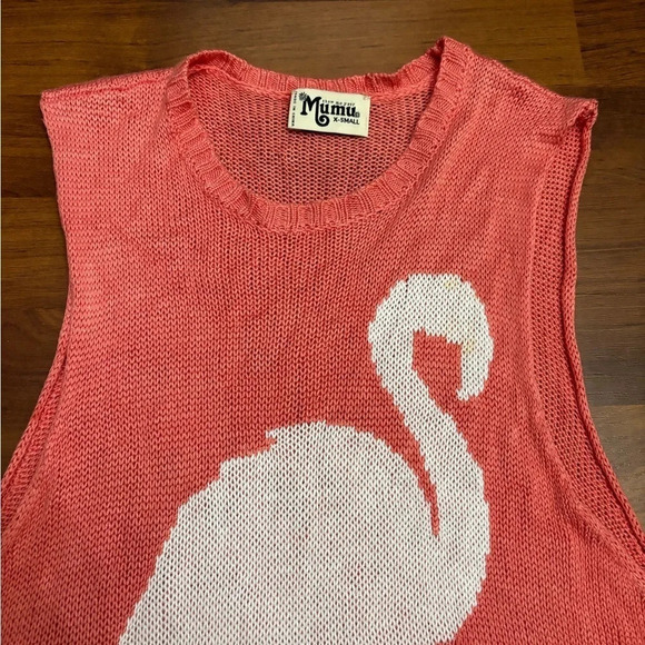 Show Me Your MuMu Owen Tank Papaya Flamingo Knit Oversized Boho Size XS - Picture 4 of 12